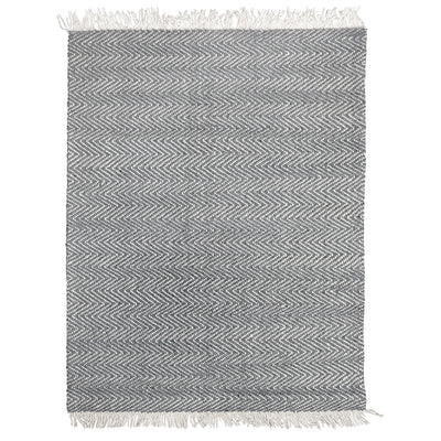 HANDWOVEN FLATWEAVE WOOL RUG - MUNICH IN GREY